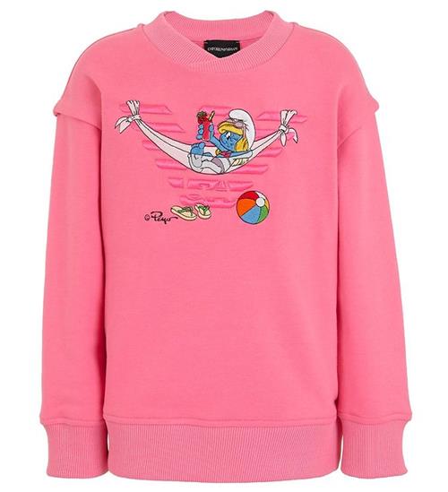 Se Emporio Armani Emporio Armani Sweatshirt - LyserÃ¸d m. SmÃ¸lfine ved KidsWorld