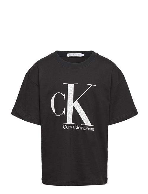 Se Calvin Klein Marble Monogram Ss T-Shirt Calvin Klein Black ved Booztlet