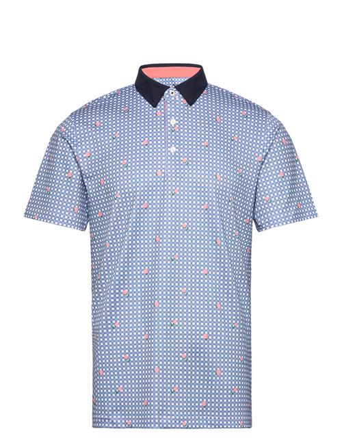 PUMA Golf Pique Gingham Polo PUMA Golf Blue