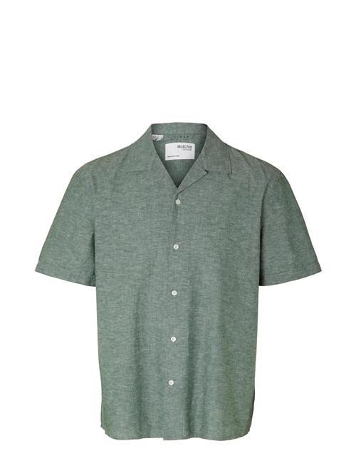 Selected Homme Slhrelaxnew-Linen Shirt Ss Resort Selected Homme Green