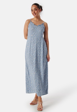 Se Pieces Pcnya Slip Ankle Dress Faded Denim AOP:Seaside Flower L ved Bubbleroom