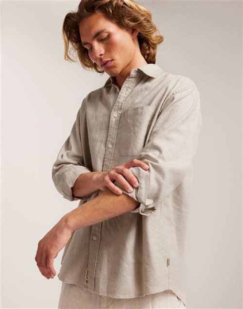 Woodbird WBYuzo Linen Shirt Hverdagsskjorter Sand