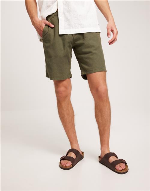 Selected Homme Slhregular-Brody Linen Shorts Noos Hørshorts Burnt Olive