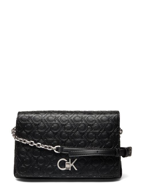 Calvin Klein Re-Lock Shoulder Bag Md - Emb Calvin Klein Black