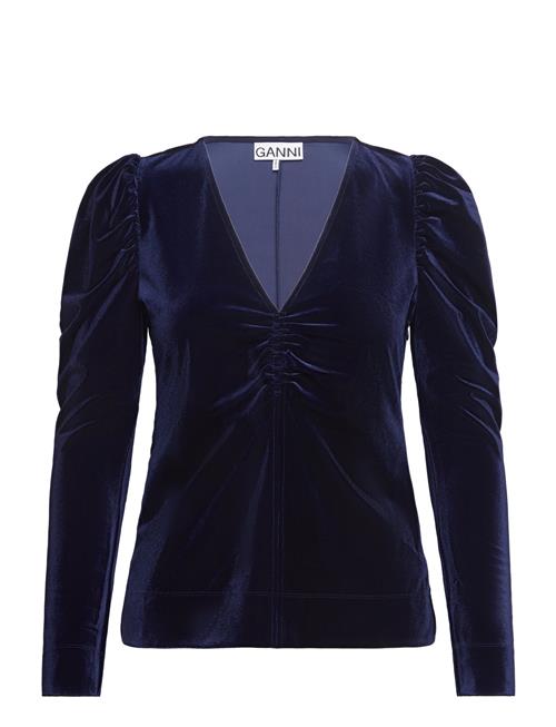 Ganni Velvet Jersey Ganni Blue