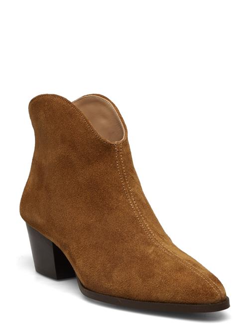 ANGULUS Booties - Block Heel - With Elas ANGULUS Brown