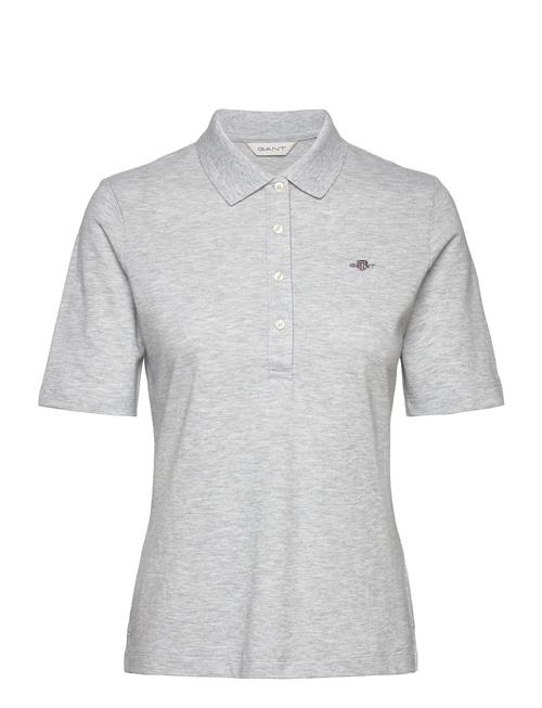 Se GANT Slim Shield Ss Pique Polo GANT Grey ved Booztlet