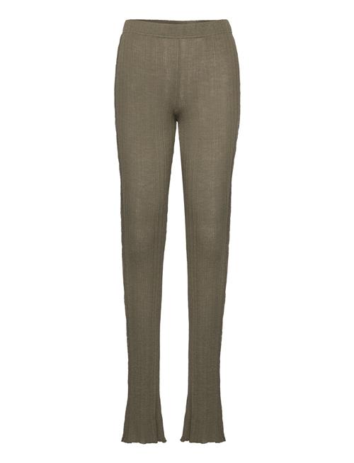 Se Hope Ribbed Knitted Tights Hope Khaki ved Booztlet