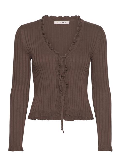 Se A-View Fabian Tie Cardigan A-View Brown ved Booztlet