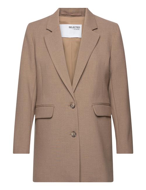 Se Selected Femme Slfrita Ls Relaxed Blazer Camel Mel Noos Selected Femme Beige ved Booztlet