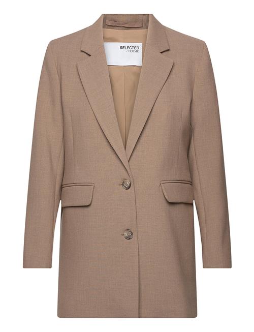 Slfrita Ls Relaxed Blazer Camel Mel Noos Selected Beige