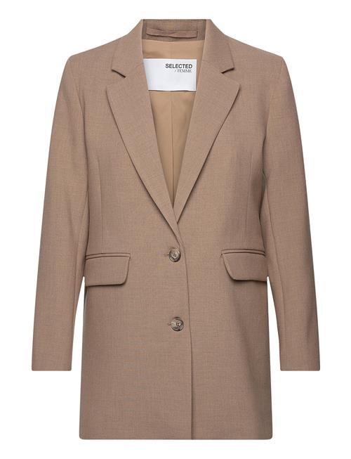 Slfrita Ls Relaxed Blazer Camel Mel Noos Selected Femme Beige