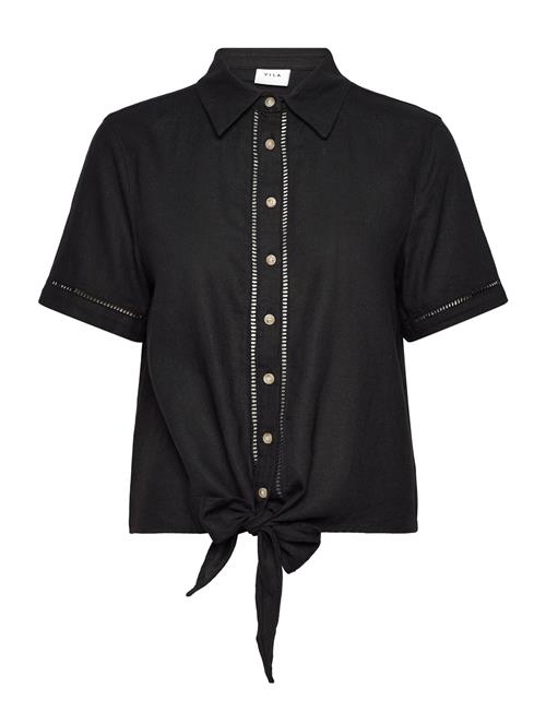 Vila Vilinda S/S Knot Shirt/R Vila Black