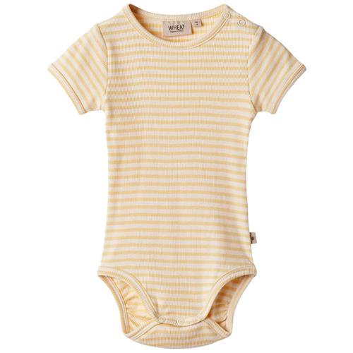 Wheat Elisa Stribet Babybody Pale Apricot | Lyserød | 74 cm