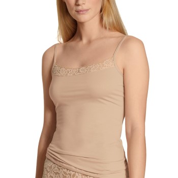 Calida Natural Comfort Lace Spaghetti Top Beige bomuld Medium Dame