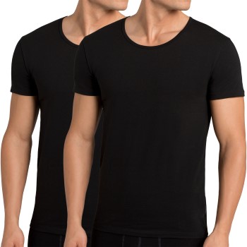 Se Sloggi 2P Men 24 7 T-Shirt Sort bomuld Small Herre ved Timarco