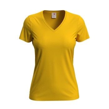 Stedman Classic V-Neck Women T-shirt Senepsgul bomuld Large Dame