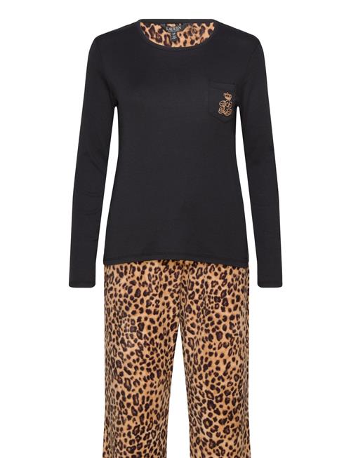 Lauren Ralph Lauren Homewear Lrl L/S Knit Top Long Fleece Pant Pj Fol Lauren Ralph Lauren Homewear Black