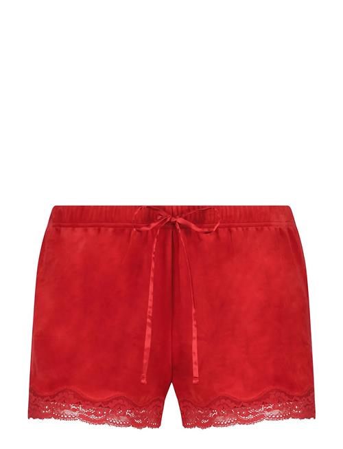 Hunkemöller Short Velours Scallop Lace Hunkemöller Red