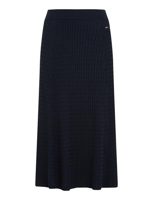 Tommy Hilfiger Micro Cable Flared Skirt Tommy Hilfiger Blue