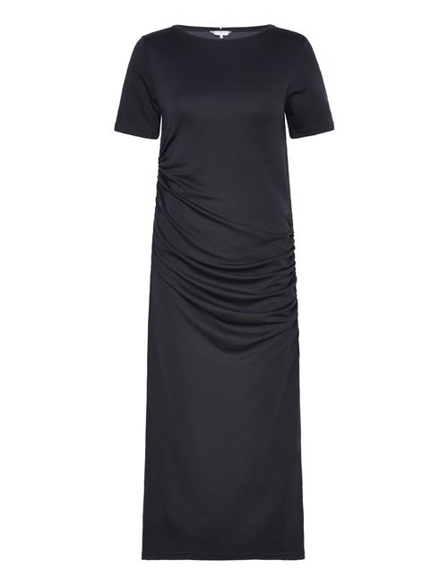 Slash Nk Rouched Midi Dress Ss Tommy Hilfiger Black