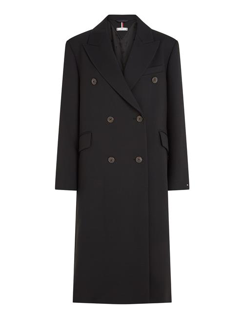 Viscose Blend Db Long Coat Tommy Hilfiger Black