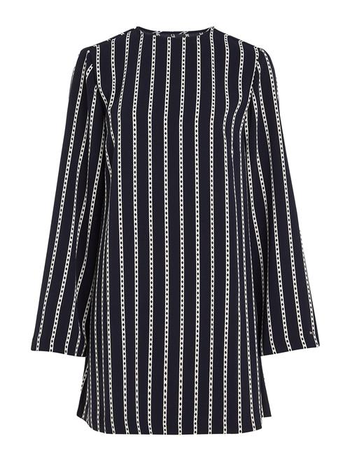 Argyle Stripe Crepe Shift Dress Tommy Hilfiger Black