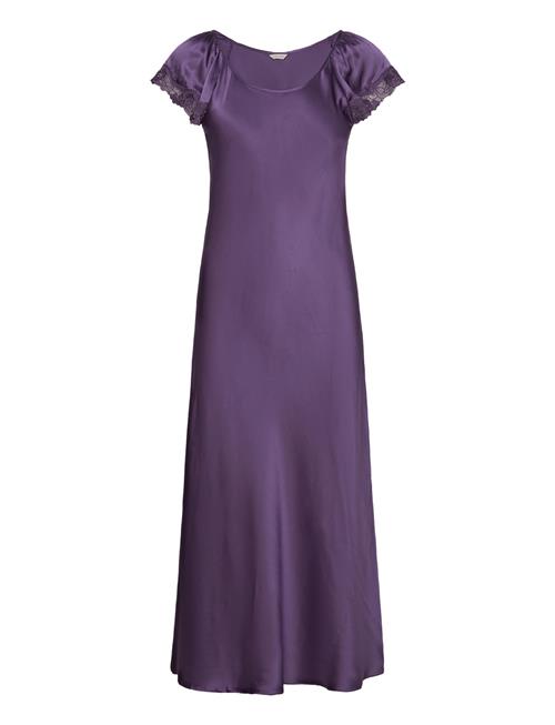 Se Lady Avenue Pure Silk - Long Nightdress W/Short Lady Avenue Purple ved Booztlet