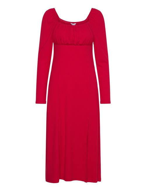 Bubbleroom Neija Square Neck Midi Dress Bubbleroom Red