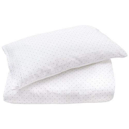 Se Livly Saturday 110 x 125 Polkaprikmønstret Sengesæt Hvid One Size      Unisex ved Babyshop