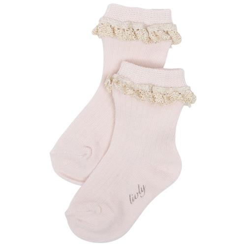 Se Livly Blondebesatte Strømper Lyserød | Lyserød | 19-21 EU ved Babyshop