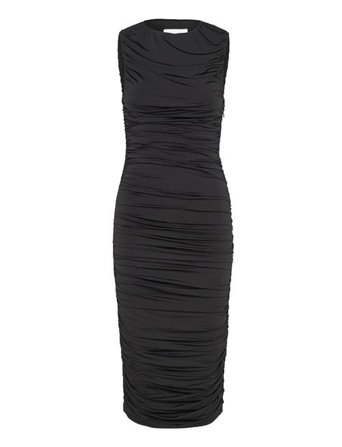 Malina Katherine Draped Jersey Midi Dress Malina Black