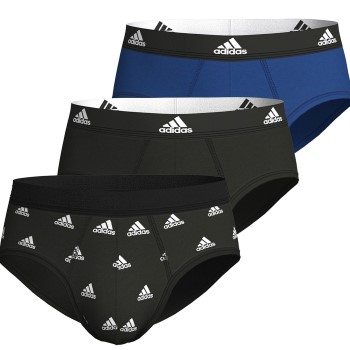 adidas 3P Active Flex Cotton Brief Sort/Blå bomuld Medium Herre