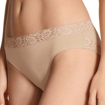 Calida Trusser Natural Comfort Lace Brief Beige bomuld Large Dame