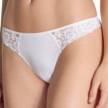 Calida Trusser Natural Comfort Lace Thong Hvid bomuld Medium Dame