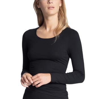 Calida Natural Comfort Top Long Sleeve Sort bomuld XX-Small Dame