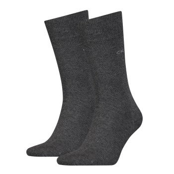 Calvin Klein Legwear Calvin Klein Strømper 2P Carter Casual Flat Knit Sock Mørkgrå  Str 43/46 Herre