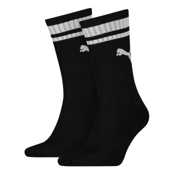 Puma Strømper 2P Crew Heritage Stripe Socks Sort Str 43/46