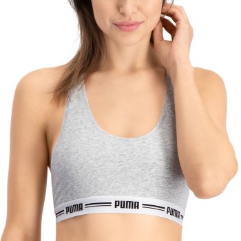 Puma Bh Iconic Racer Back Bra Grå Large Dame