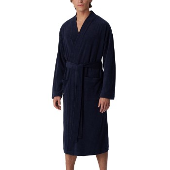 Se Schiesser Terry Bathrobe Marineblå Medium Herre ved Timarco