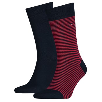 Tommy Hilfiger Legwear Tommy Hilfiger Strømper 2P Men Sock Stripe Rødstribet Str 43/46 Herre