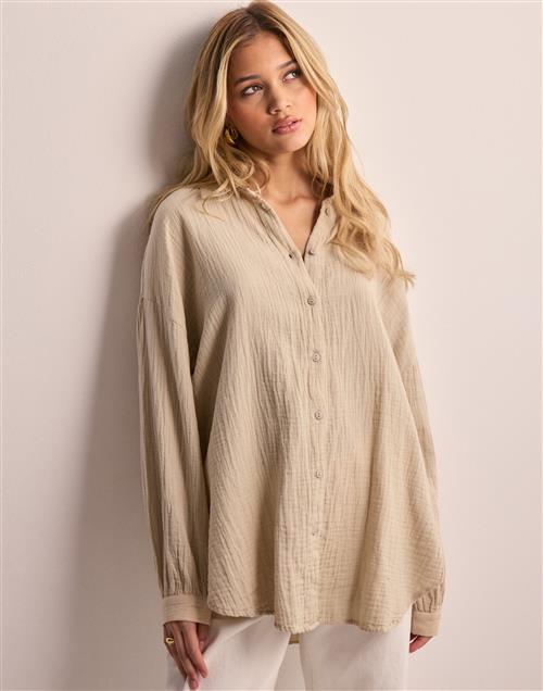 Only - Beige - Onlthyra Oversized Shirt Noos Wvn