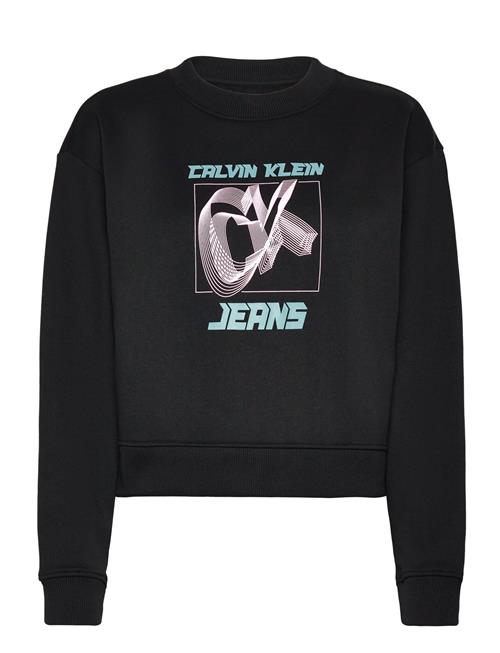 Se Calvin Klein Jeans Hyper Real Ck Sweatshirt Calvin Klein Jeans Black ved Booztlet