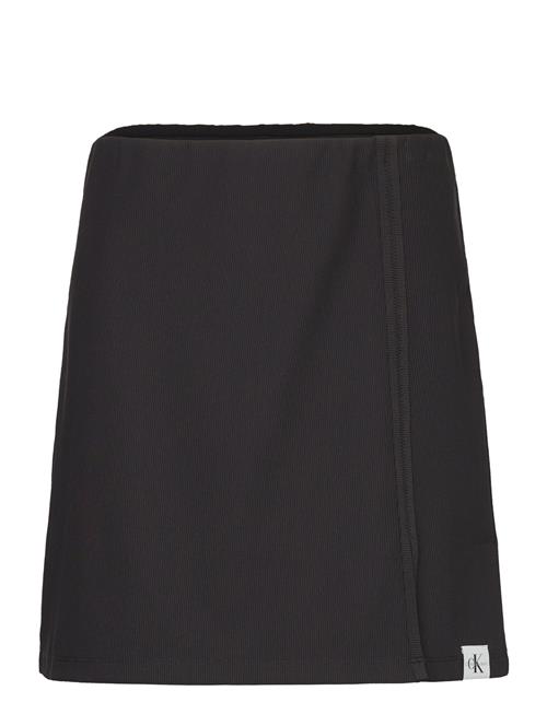 Calvin Klein Jeans Tab Split Rib Midi Skirt Calvin Klein Jeans Black