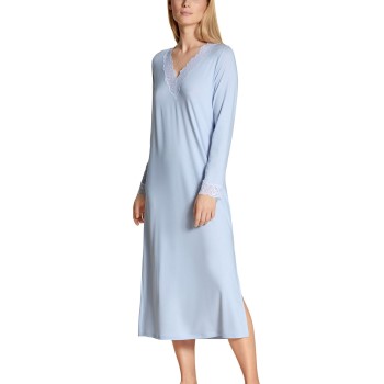 Calida Elegant Dreams Long Nightdress Lyseblå modal Small Dame