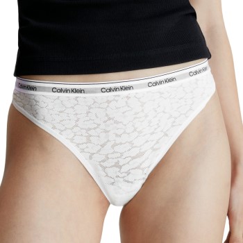 Calvin Klein Trusser Lace Thong Hvid polyamid Medium Dame