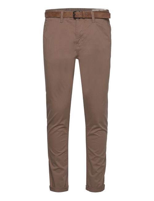 Se Tom Tailor Slim Chino With Belt Tom Tailor Brown ved Booztlet