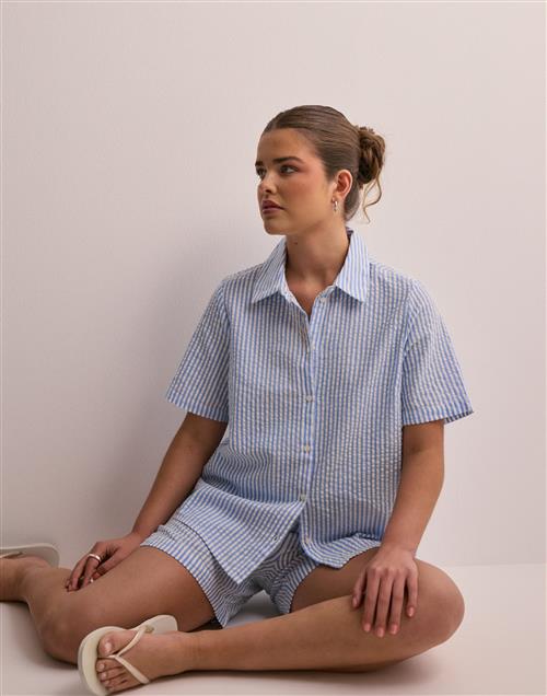 Pieces - Blå - Pcsally Ss Shirt Noos