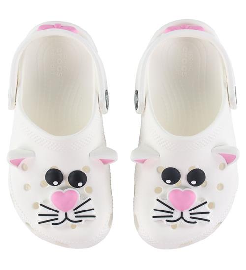 Se Crocs Crocs Sandaler - Classic IAM Cat Clog T - Hvid/Pink ved KidsWorld