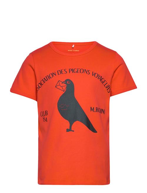 Se Mini Rodini Pigeons Sp Ss Tee Mini Rodini Orange ved Booztlet